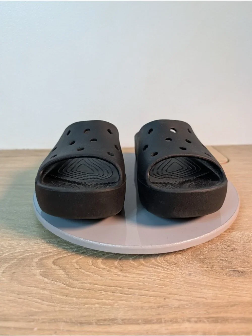 Crocs Women's Classic Platform Black Slides Size 8 Comfort Sandals Summer